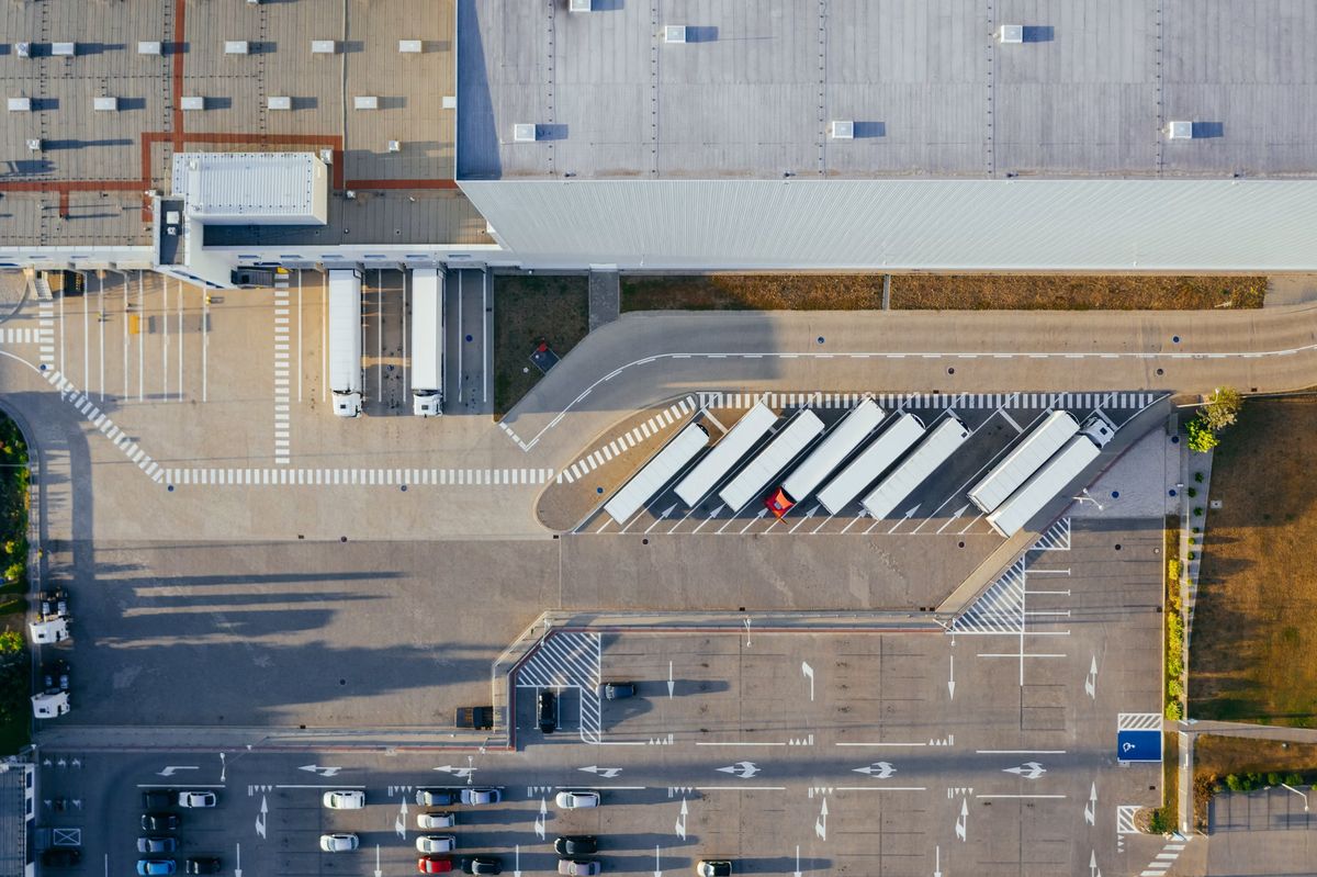 Truck fleet at distribution center